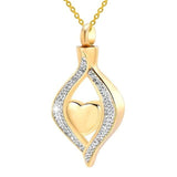 Natty Records Store Urns Necklace Gold No Engrave The Eye of My Heart Urn Pendant Necklace