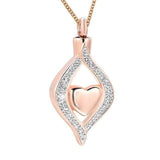Natty Records Store Urns Necklace Rose Gold No Engrave The Eye of My Heart Urn Pendant Necklace