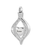 Natty Records Store Urns Necklace Silver  Engrave The Eye of My Heart Urn Pendant Necklace