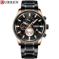 Natty Records Store Watches black / China CURREN Stainless Steel Luxury Multi-function Chronograph Quartz Watch