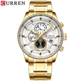 Natty Records Store Watches gold / China CURREN Stainless Steel Luxury Multi-function Chronograph Quartz Watch