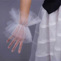 Natty Records Store Women's Accessories White / One Size TULLE Semi Sheer Ruffle Gloves