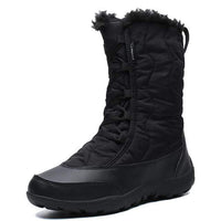 Natty Records Store Women's Boots Black / 42 / China Women's Mid-Calf Waterproof  Warm Faux Fur Lined Boots