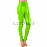 Natty Records Store Women's Clothing Lemon Green / XS One Bad Apple Shiny Metallic Leggings
