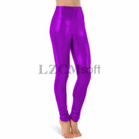 Natty Records Store Women's Clothing Purple / XS One Bad Apple Shiny Metallic Leggings