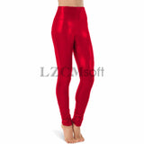 Natty Records Store Women's Clothing Red / XS One Bad Apple Shiny Metallic Leggings