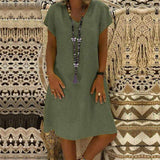 Natty Records Store women's dresses Green / XXL ZANZEA Pretty Woman Short Sleeve Cotton Dress