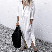 Natty Records Store women's dresses Style2 White / M I am Everyday People Shirt Dress
