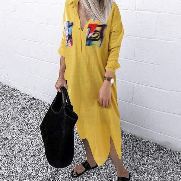 Natty Records Store women's dresses Style3 Yellow / 5XL I am Everyday People Shirt Dress