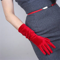Natty Records Store Women's Gloves Red / One Size No More Drama Velour Gloves