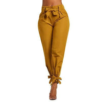 Natty Records Store Women's Pants Yellow / XXL YSDNCHI Pencil Gathered-Ankle High Waist Drawstring Harem Pants