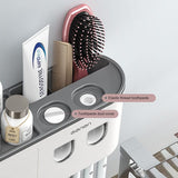 Natty Records toothbrush holder BAISPO Magnetic Toothbrush Holder Automatic Toothpaste Dispenser Cosmetic Shampoo Punch-free Storage Rack Bathroom Accessories