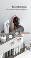 Natty Records toothbrush holder BAISPO Magnetic Toothbrush Holder Automatic Toothpaste Dispenser Cosmetic Shampoo Punch-free Storage Rack Bathroom Accessories
